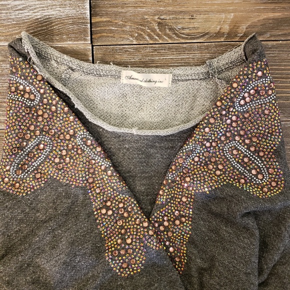 AMERICAL CLOTHING INC Rhinestone Sweatshirt - Picture 4 of 5
